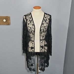G Collection ,sheer, Floral Cardigan, Duster , Size XL, Cotton